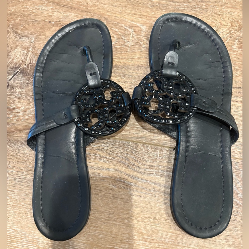 Tory Burch Miller crystal embellished sandals. Well loved. Size 7